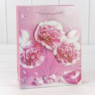 Пакет подарочный с 3D аппликацией "Гвоздики" (микс 260) 18*23*10 210г 1/20 1/360 Арт: 000260E - Пакет подарочный с 3D аппликацией "Гвоздики" (микс 260) 18*23*10 210г 1/20 1/360 Арт: 000260E