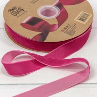 Лента Бархат 2,5см*25ярд Малиново-розовый 1/8 1/32 Арт: 592-25/09