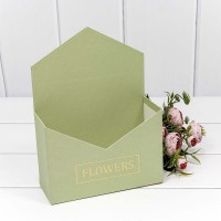 Коробка "Конверт" 18*24*7 "Flowers" Салатовый 1/8 1/72 Арт: KPL0010