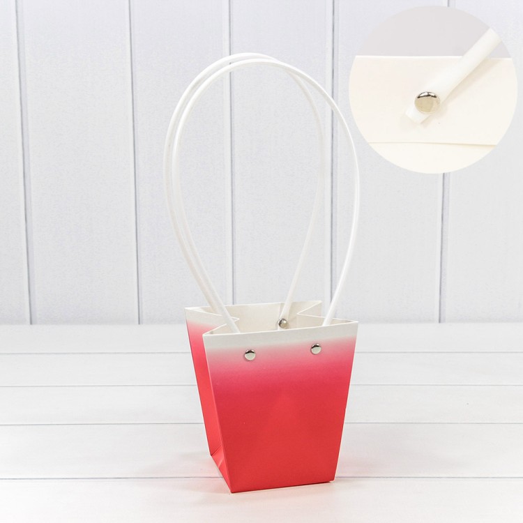 Пакет подарочный "Ваза для цветов" 12,5*12*8 "Градиент" Красный 1/10 1/200 Арт: 000184H/3