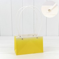 Пакет подарочный "Ваза для цветов" 19*12*10,5 "Градиент" Жёлтый 1/10 1/150 Арт: 000184GA/5