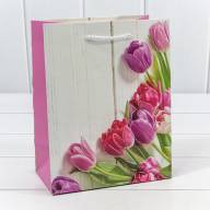 Пакет подарочный с блёстками &quot;Тюльпаны&quot; (микс 312) 18*23*10 210г 1/20 1/360 Арт: 000312E - Пакет подарочный с блёстками "Тюльпаны" (микс 312) 18*23*10 210г 1/20 1/360 Арт: 000312E