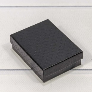 Коробка Прямоугольная 9*7*2,8 "Ромбики" Чёрный 1/12 1/240 Арт: 61279/7