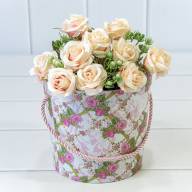Коробка &quot;Ваза для цветов&quot; 15*13 с ручкой &quot;Цветы 4&quot; 1/10 1/120 Арт: 720745/11 - Коробка "Ваза для цветов" 15*13 с ручкой "Цветы 4" 1/10 1/120 Арт: 720745/11