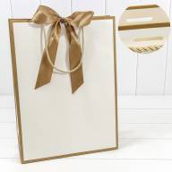 Пакет подарочный с лентой 31*42*12 210г Белый 1/10 1/80 Арт: 000504A/1 - Пакет подарочный с лентой 31*42*12 210г Белый 1/10 1/80 Арт: 000504A/1