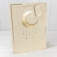 Пакет подарочный с тиснением "Полумесяц" (291) 31*42*12 210г Бежевый 1/20 1/80 Арт: 000291A/5