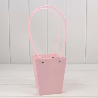 Пакет подарочный "Ваза для цветов" 15,5*13*9,5 Бледно-розовый 1/10 1/150 Арт: 000170G/670