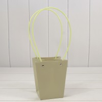 Пакет подарочный "Ваза для цветов" 15,5*13*9,5 Бледно-оливковый 1/10 1/150 Арт: 000170G/6200