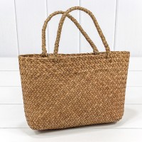 Корзина плетёная 27*20 (±5%) из камыша с ручками Натуральный 1/100 Арт: 420121/3