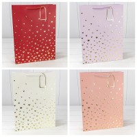 Пакет подарочный с тиснением "Сердечки" (микс 1) 31*42*12 210г 1/20 1/80 Арт: 000880A