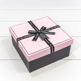 Коробки Квадратные Набор 1/3 19*19*9,5 "Best Wishes For You" Розовый/Чёрный 1/18 Арт: 721612/1