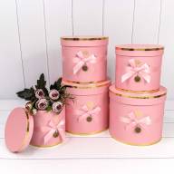 Коробки Цилиндр Набор 1/5 22,5*19,5 &quot;Flowers for you&quot; Розовый 1/8 Арт: 7215009/1532 - Коробки Цилиндр Набор 1/5 22,5*19,5 "Flowers for you" Розовый 1/8 Арт: 7215009/1532