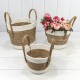 Корзины плетёные Круглые Набор 1/3 27*25 (±5%) из камыша с ручками Натуральный 1/8 Арт: 420124/25