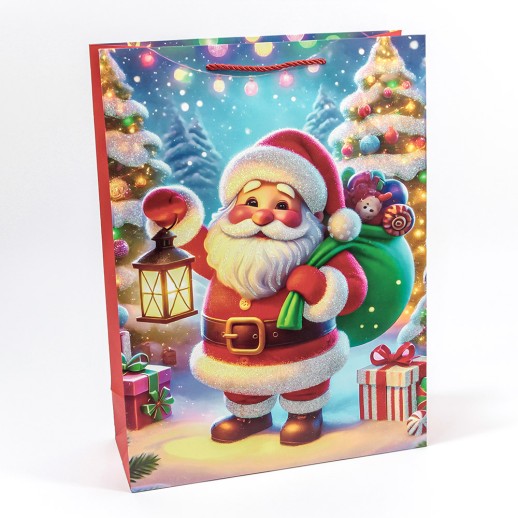 Пакет подарочный с блёстками "Новый год" (микс 561) 31*42*12 210г 1/20 1/120 Арт: 300561A