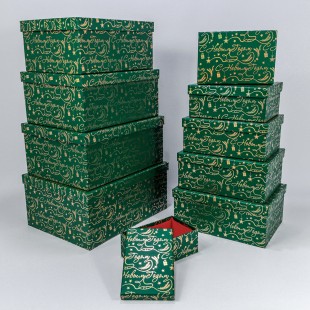 Коробки Прямоугольные Набор 1/10 34*26*15,3 "Новый год"-0129 1/4 Арт: 730604/0129