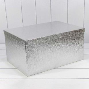 Коробки Прямоугольные Набор 1/10 50*35*25 "Кожа крокодила" Серебряный 1/1 Арт: 7210808/0002