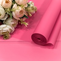 Плёнка 0,59*34м 900г матовая однотонная 55мкм Тёмно-розовый 1/6 1/12 Арт: 90057/212