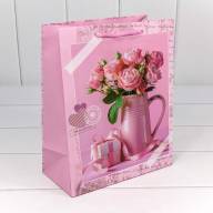 Пакет подарочный матовый "Цветы" (микс) 20*25*10 128г 1/20 1/480 Арт: 00026D - Пакет подарочный матовый "Цветы" (микс) 20*25*10 128г 1/20 1/480 Арт: 00026D