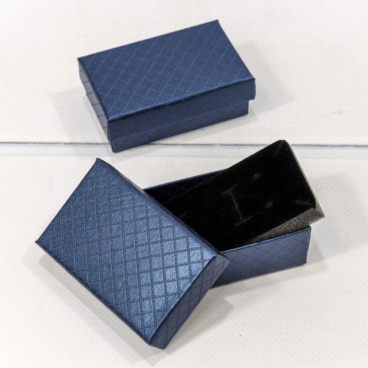 Коробка Прямоугольная 8*5*2,5 "Ромбики" Синий 1/24 1/360 Арт: 61258/5