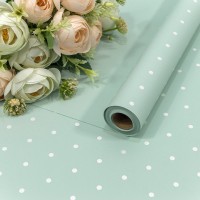 Плёнка 0,58*10м 300г матовая "Мелкий горошек" 65мкм Светло-голубой 1/30 Арт: 1691/628
