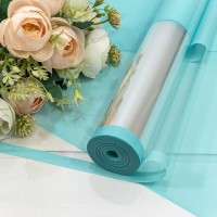 Плёнка 59см 800г глянцевая с окошком 45мкм Голубой 1/6 1/12 Арт: 80006/2975