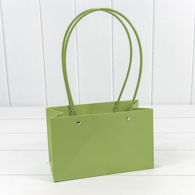 Пакет подарочный "Ваза для цветов" 22*13,5*10,5 Салатовый 1/10 1/120 Арт: 000170EA/2303